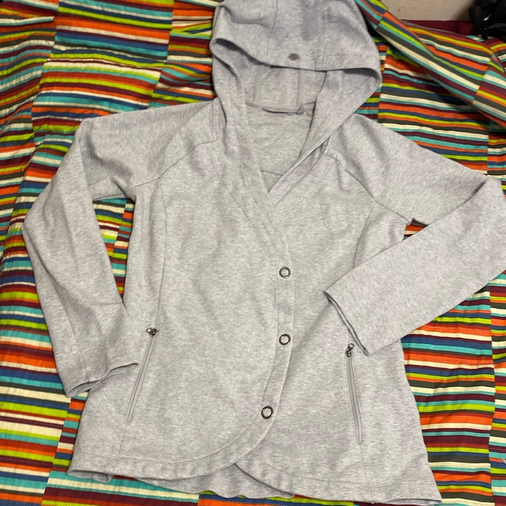 Athleta Gray Hooded Jacket